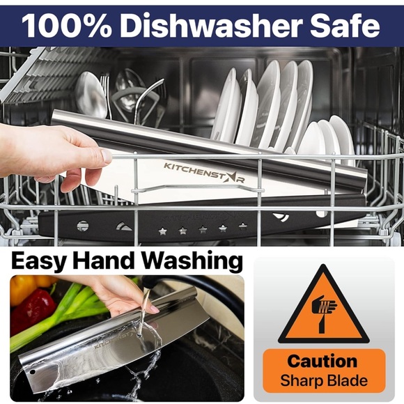 KitchenStar Stainless Steel Pizza Cutter Rocker - Picture 6 of 10